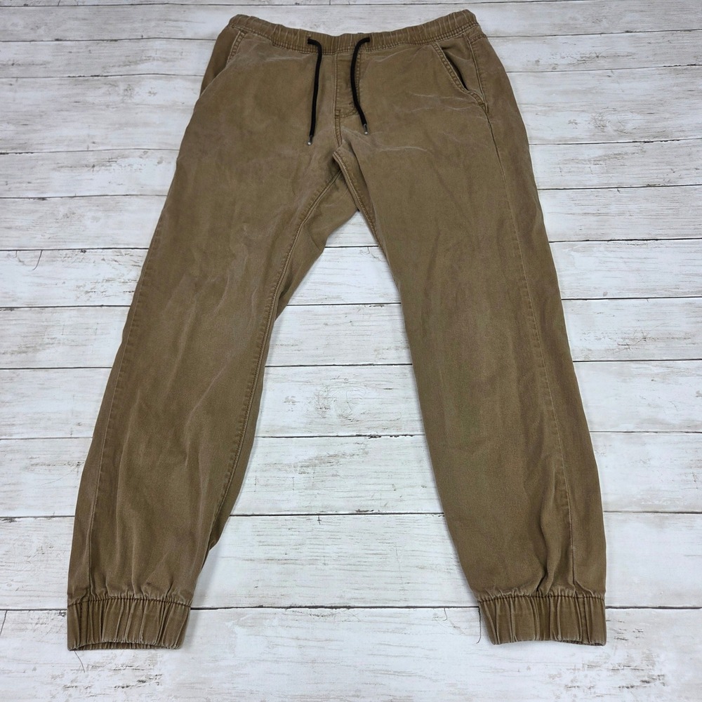 Denizen from Levis Jogger Pants Tapered Khaki Mens Size M Brown Elastic Waist